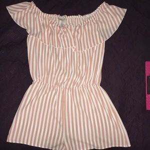 Pink and white Romper